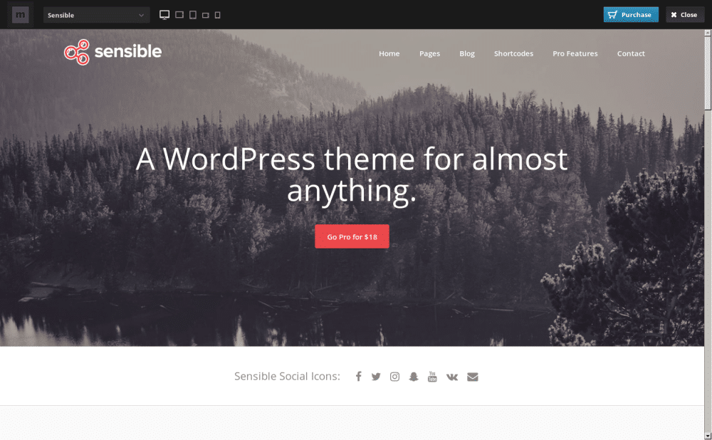 Sensible - live preview