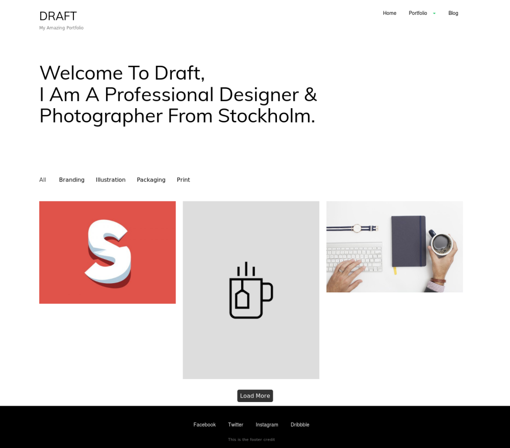 Draft Portfolio - live preview