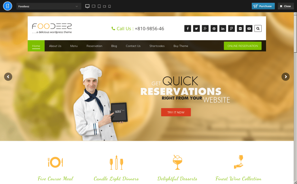 Foodeez Lite - live preview