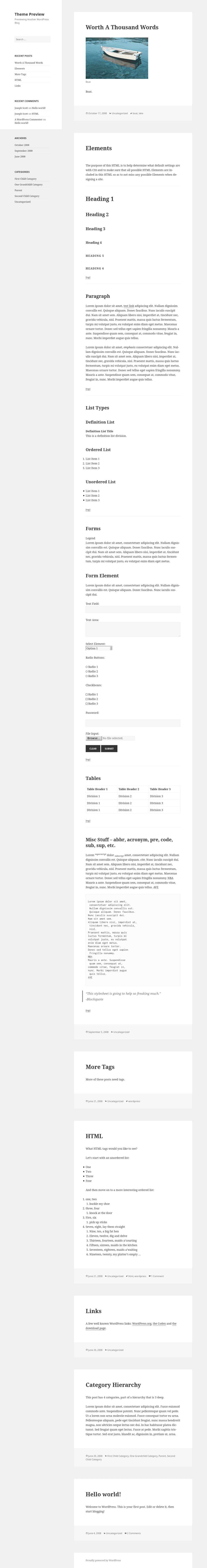 Twenty Fifteen - live preview