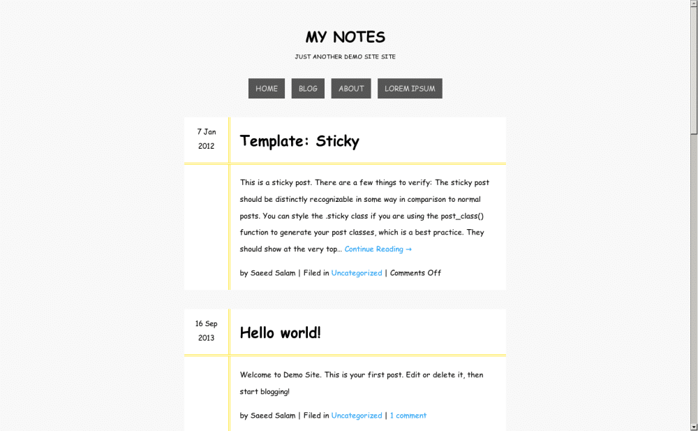 My Notes - live preview