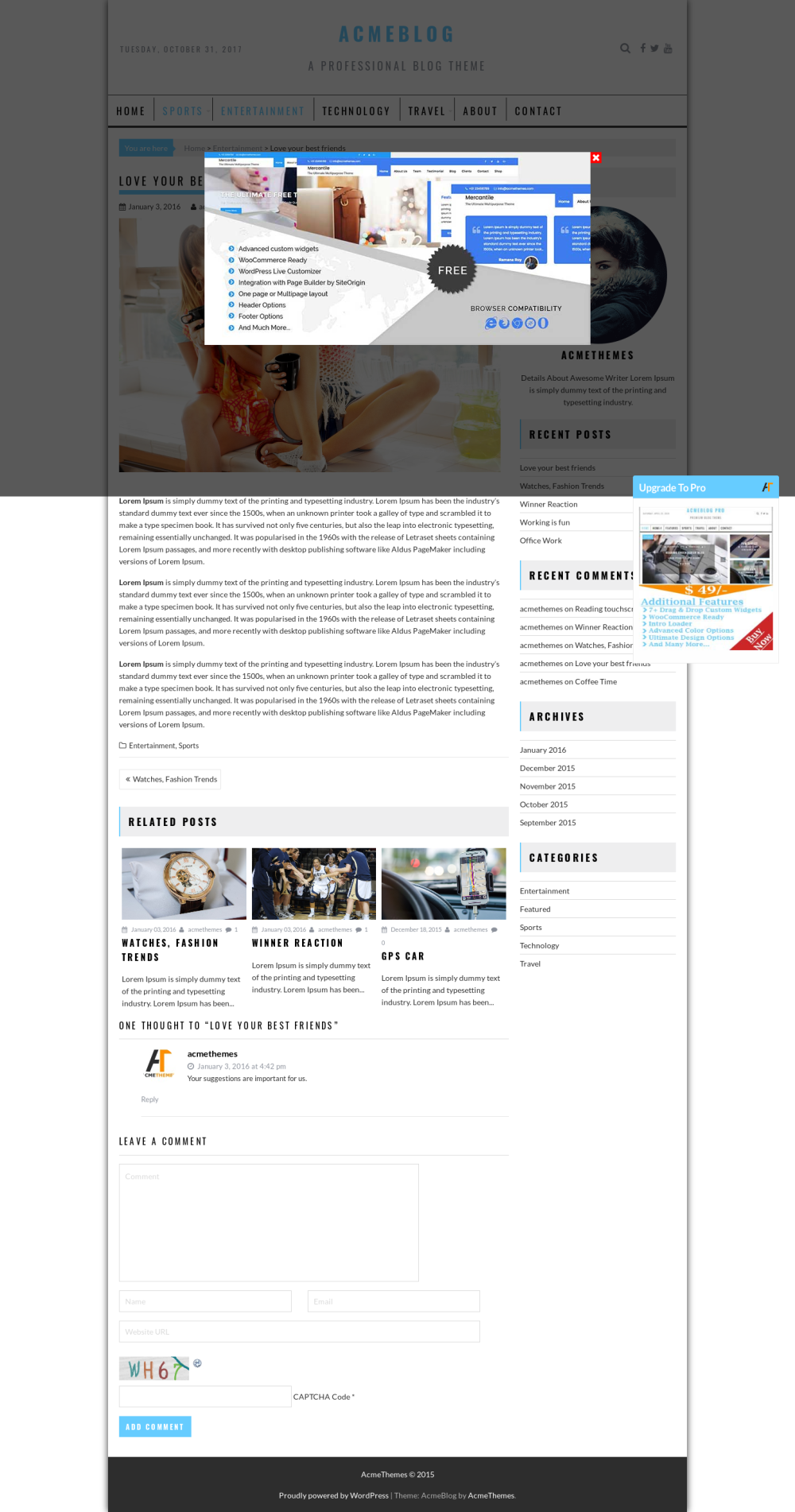 AcmeBlog - live preview