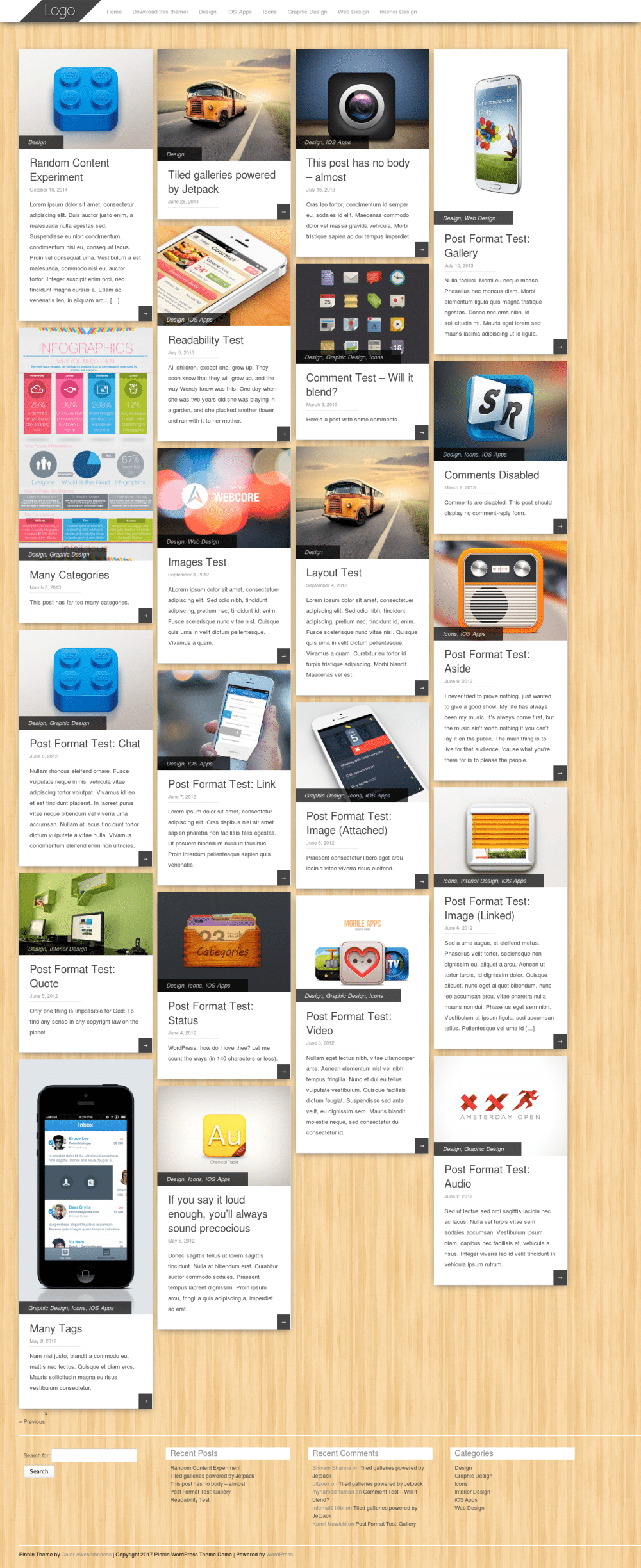 Pinbin - live preview