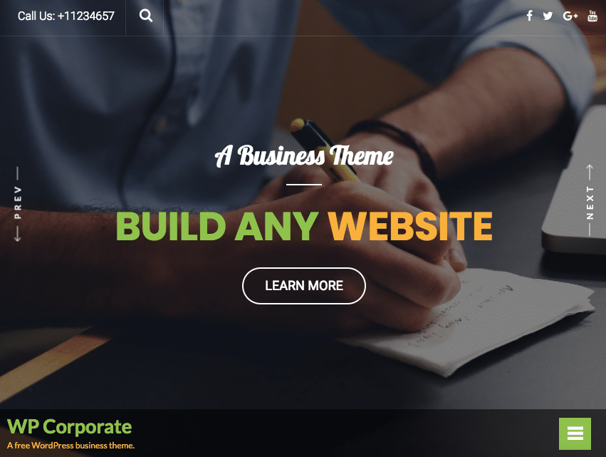 WP Corporate - live preview