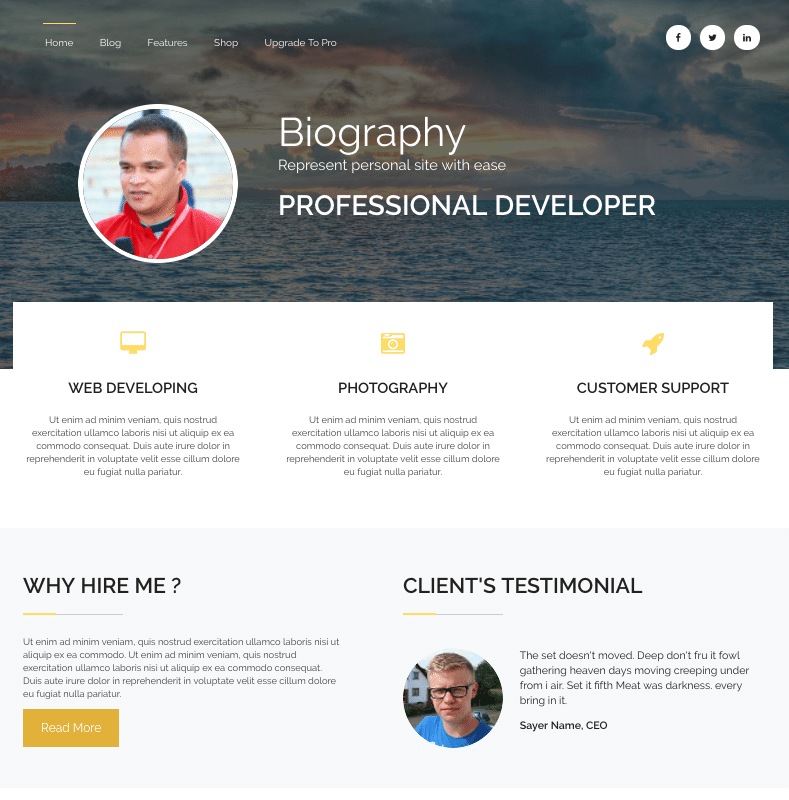 Biography - live preview