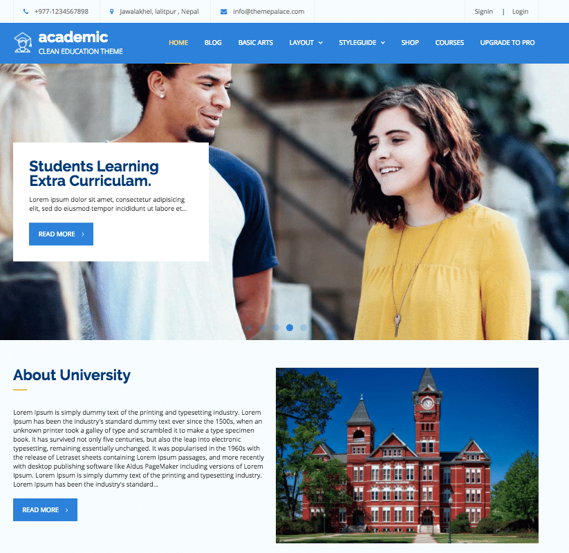 Academic - live preview