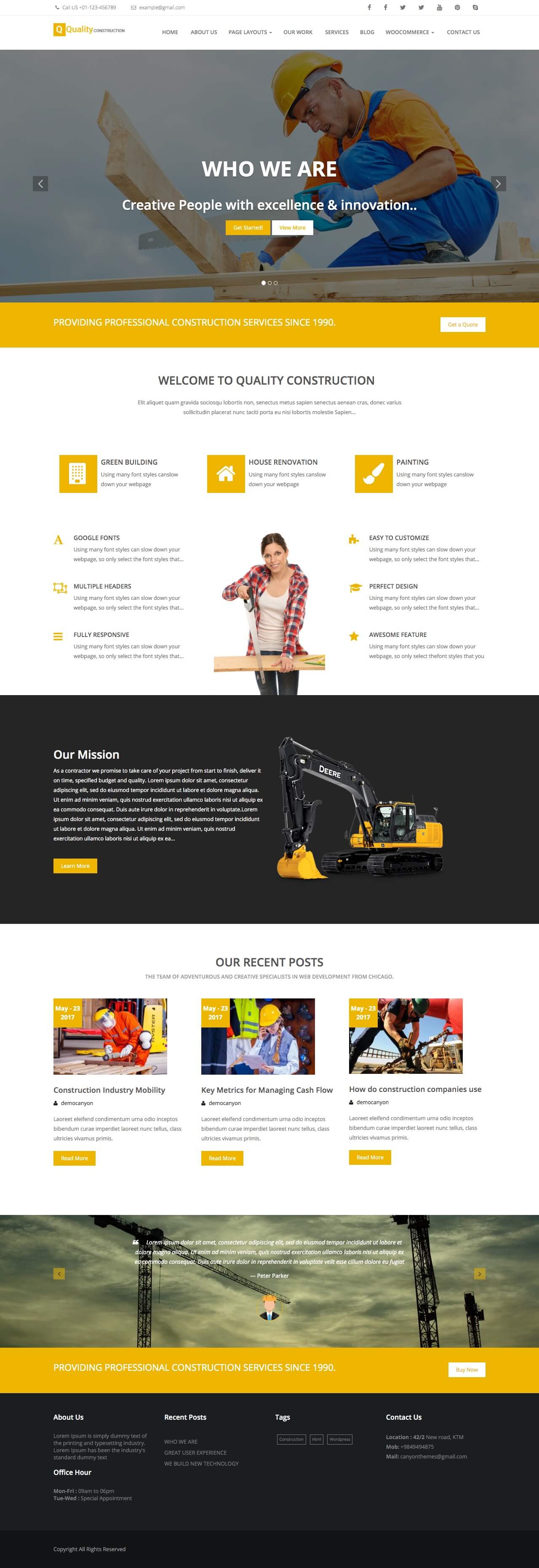 Quality Construction - live preview