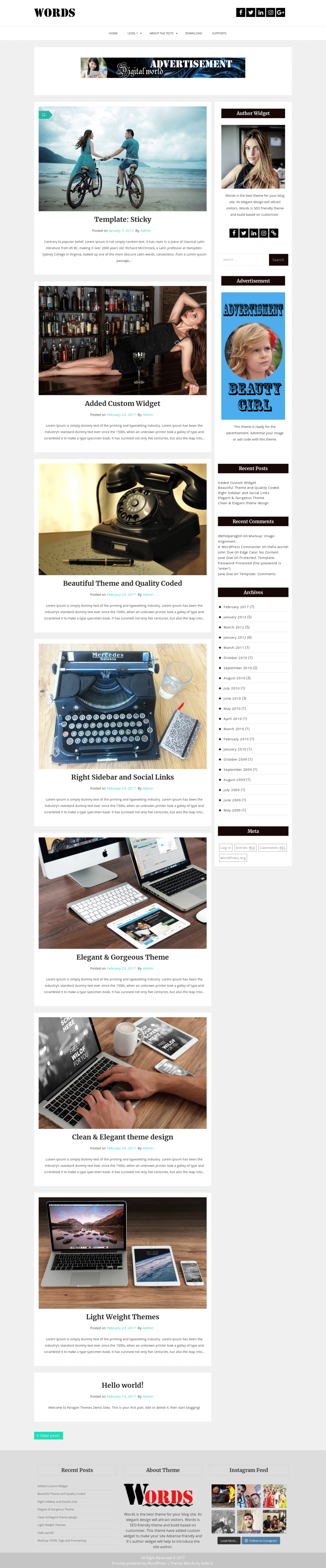 Words - live preview