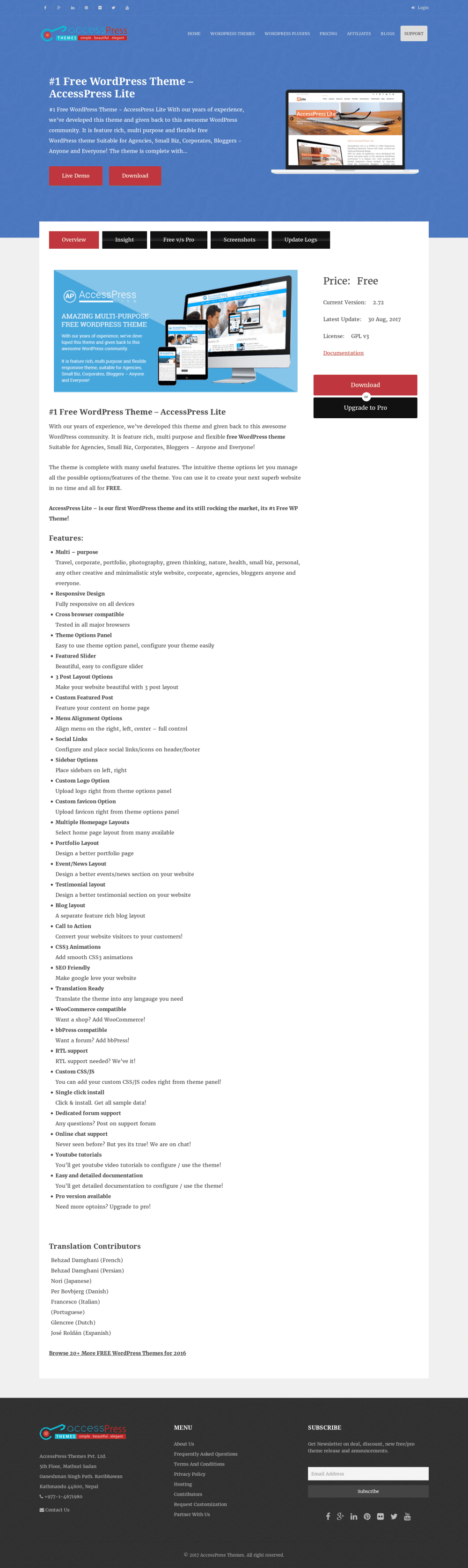 AccessPress Lite - live preview