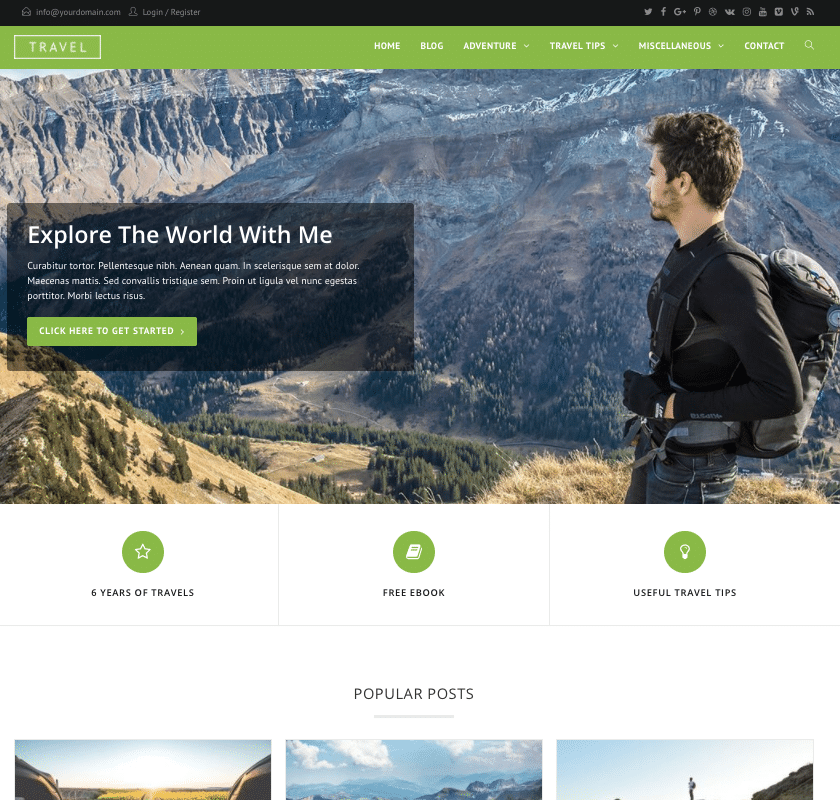 OceanWP - live preview