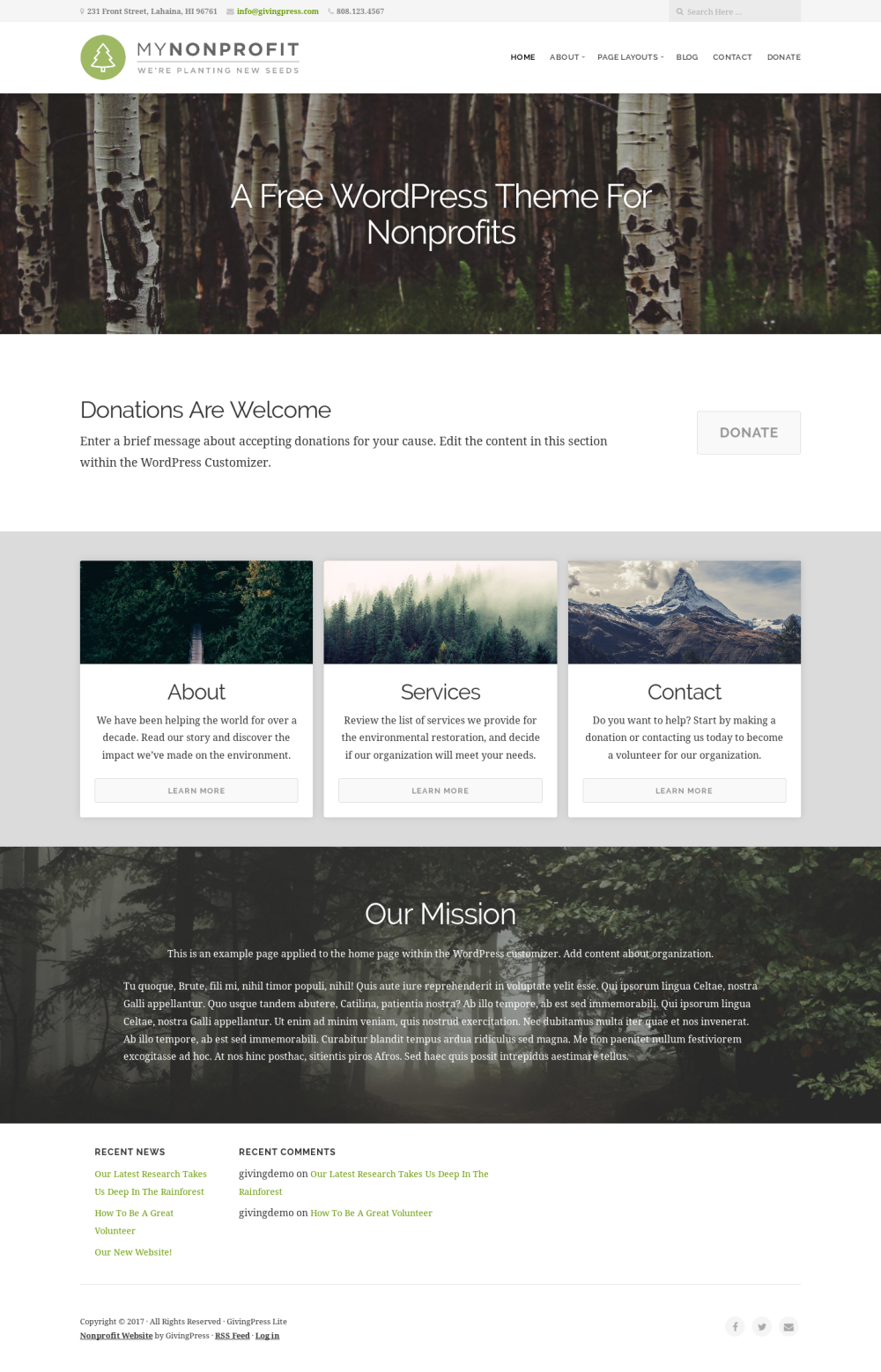 GivingPress Lite - live preview