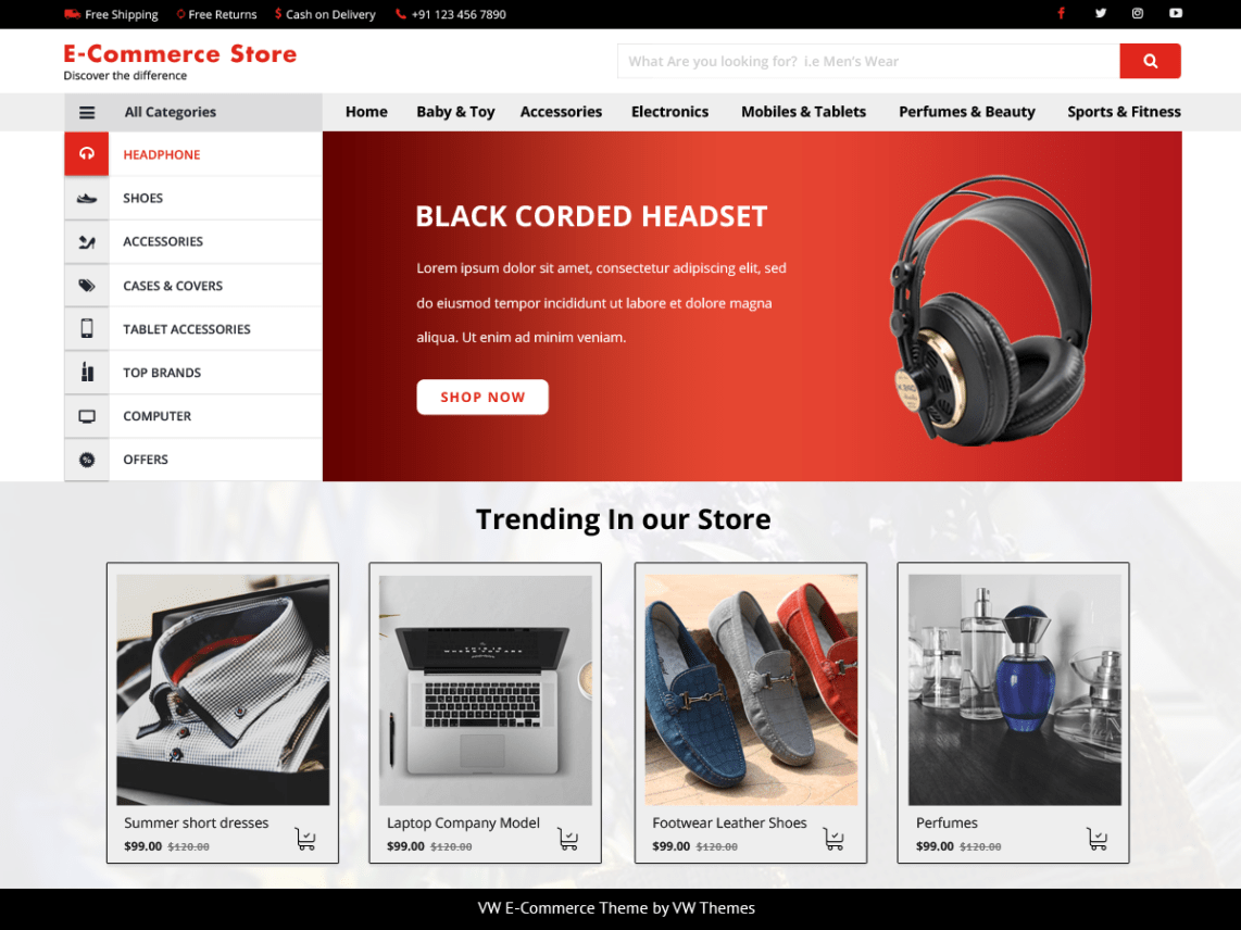 VW Ecommerce Shop - live preview