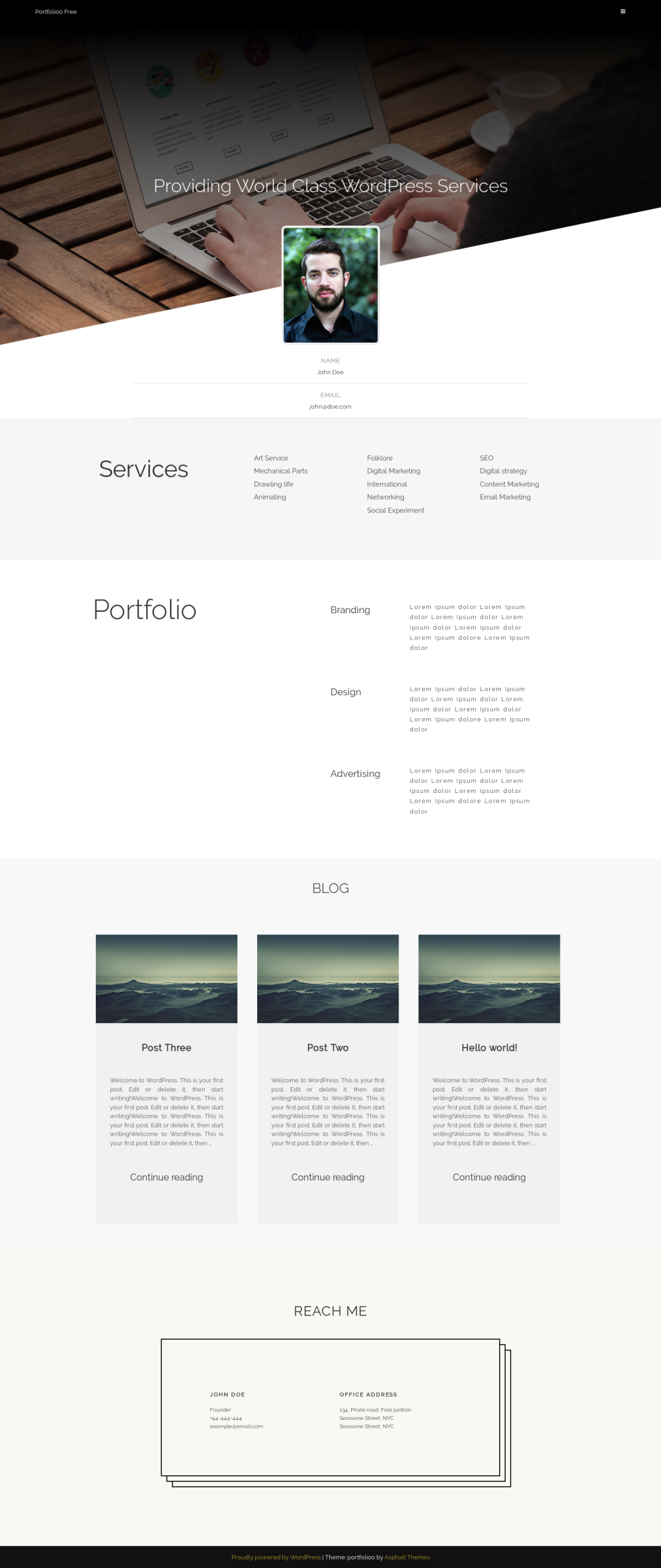 Portfolioo - live preview