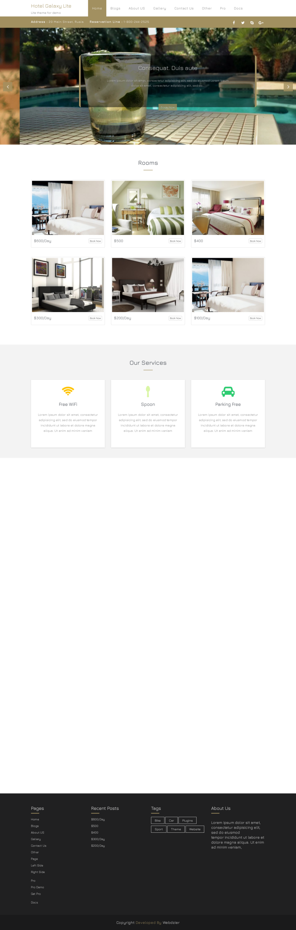Hotel Galaxy Lite - live preview