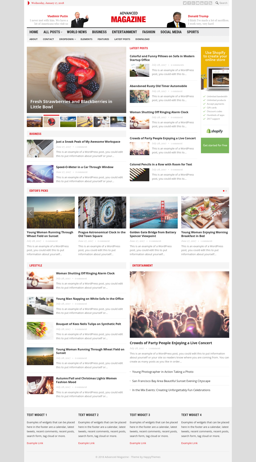 Advanced Magazine - live preview