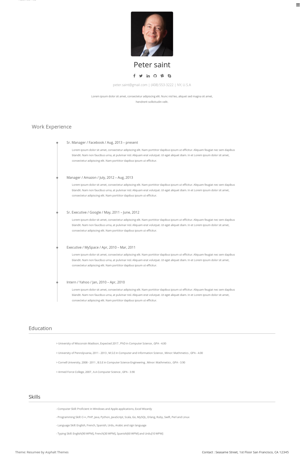 Resumee - live preview