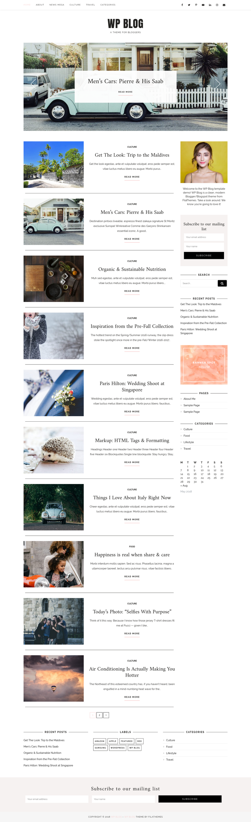WP Blog - live preview