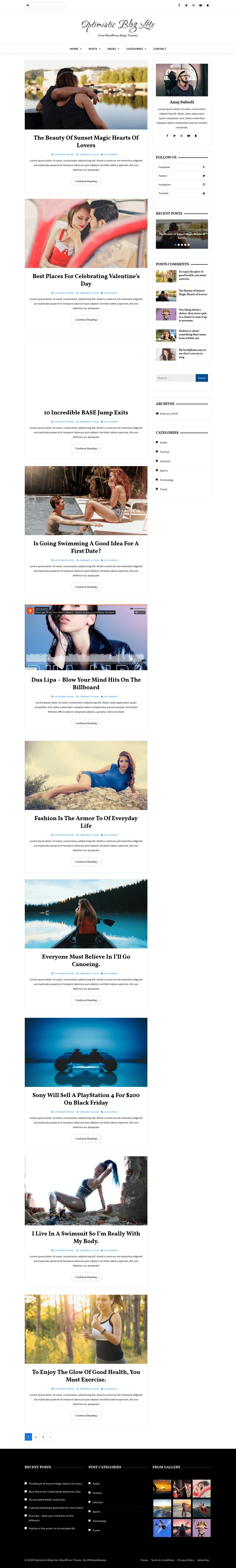 Optimistic Blog Lite - live preview