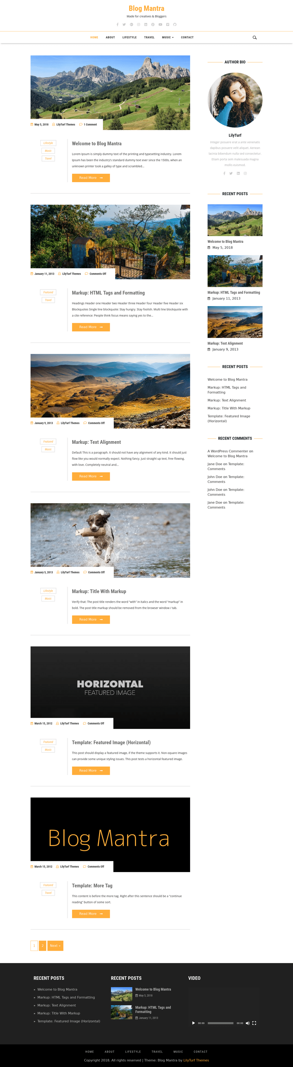 Blog Mantra - live preview