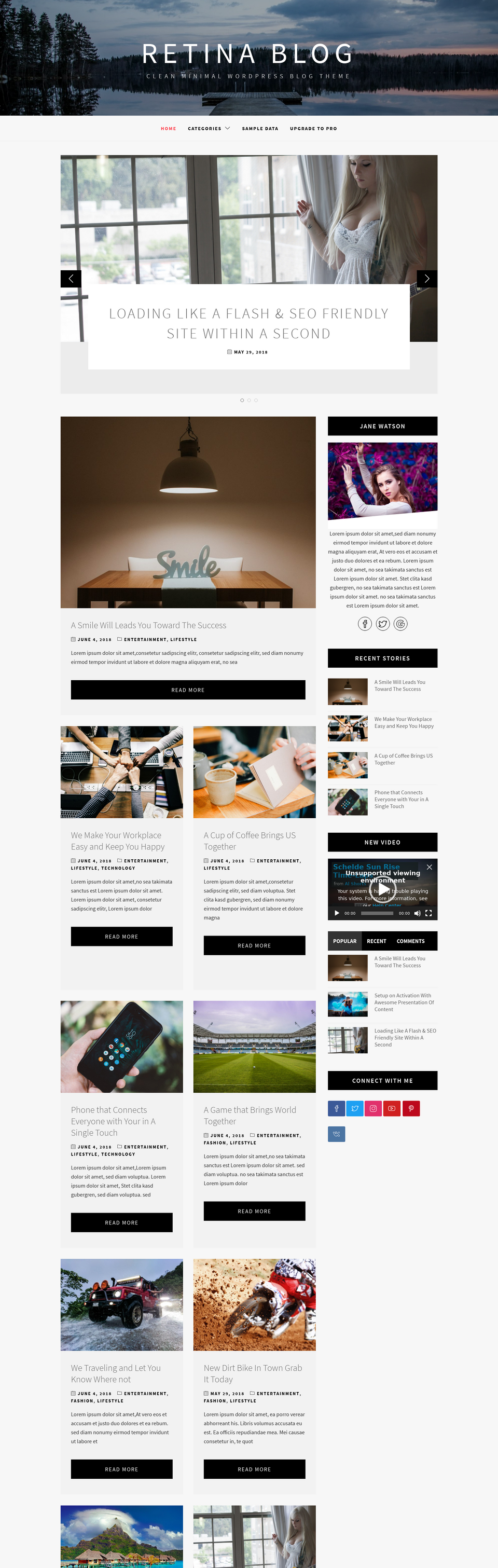 Retina Blog - live preview