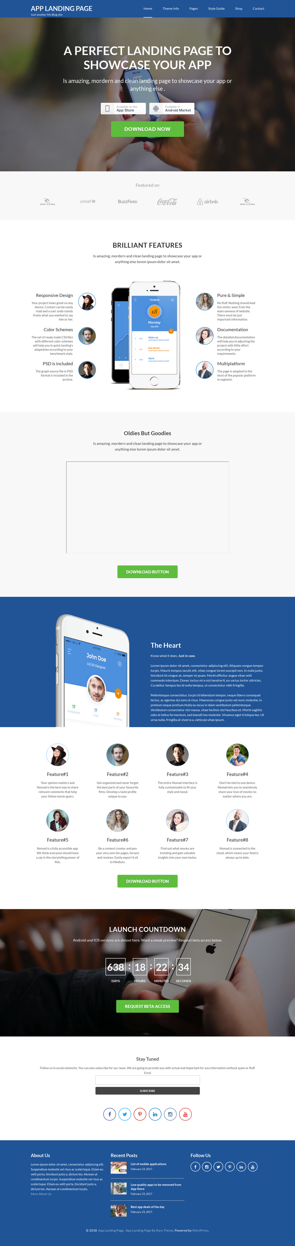 App Landing Page - live preview