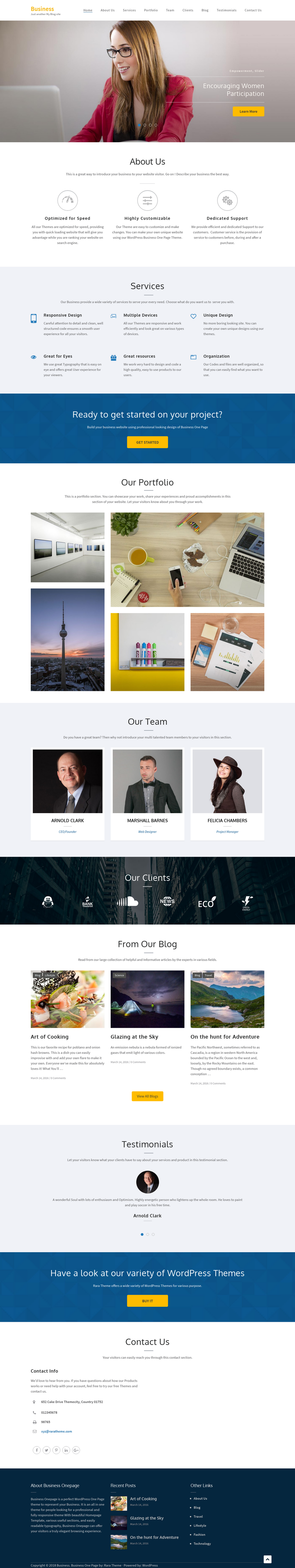 Business One Page - live preview